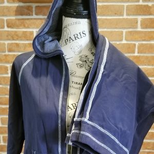 Ann Taylor Loft track suit cotton blue with white